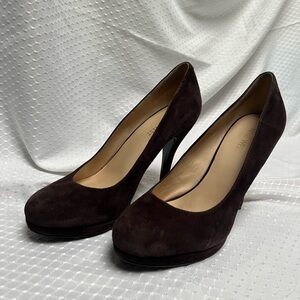 Nine West Chocolate Suede Heels